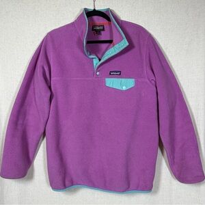 Patagonia Purple and Teal Fleece Pullover L
